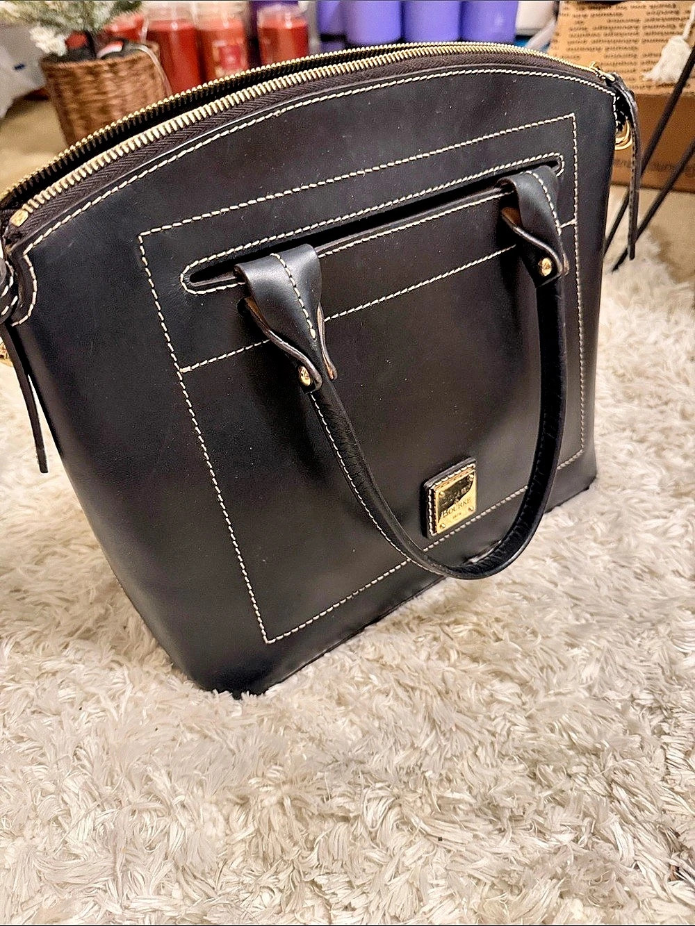 Dooney & Bourke Black & Brown Satchel